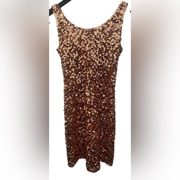 Gold Sequined Mini Dress - Picture 7 of 8